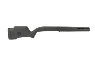 The Magpul Hunter 700l stock is made from black polymer with an alluminum chassis insert